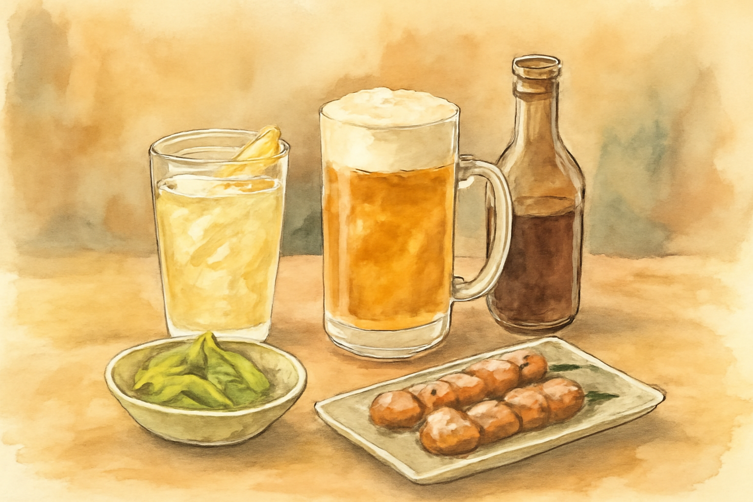 居酒屋のメニューにある「割るもの」って何？サワー・ハイ・ホッピーの違い