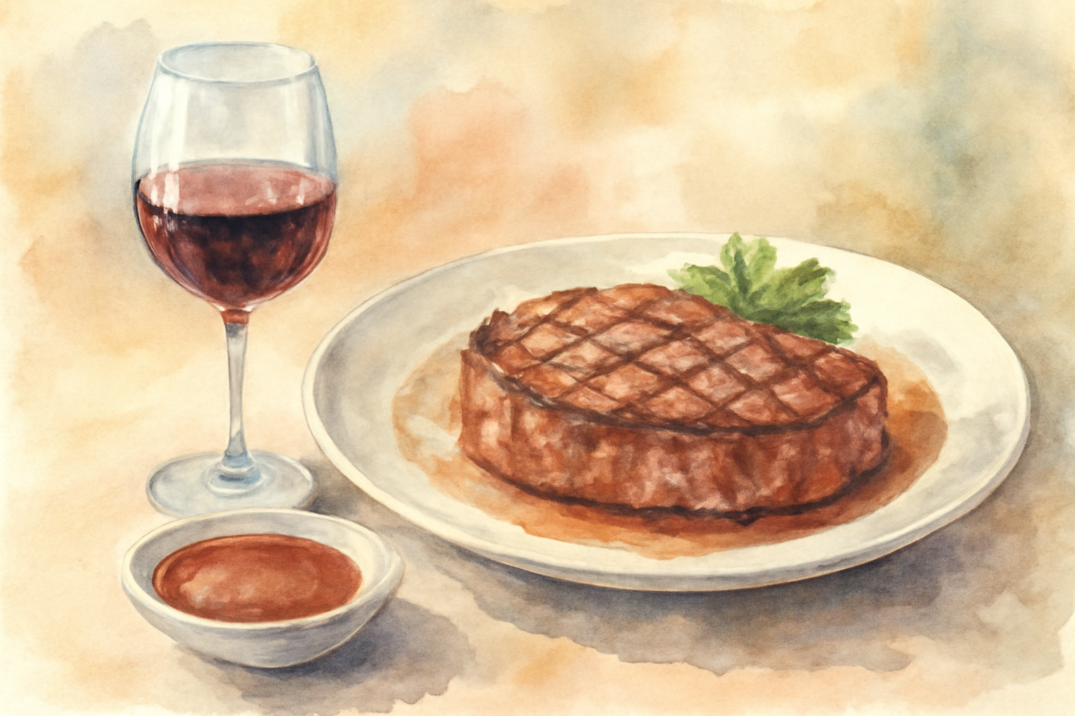 肉料理と赤ワインの黄金比